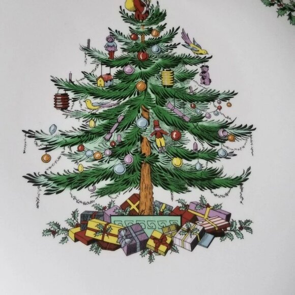 New Spode Christmas Tree Cake Plate and Server - Picture 2 of 9